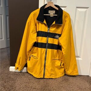 Yellow and Black Striped Zip-Up Jacket